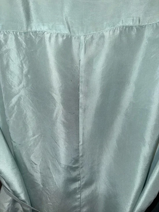 Victoria's Secret Silk Light blue nightgown, flower rhinestones, plunging V-Neck - Picture 8 of 8